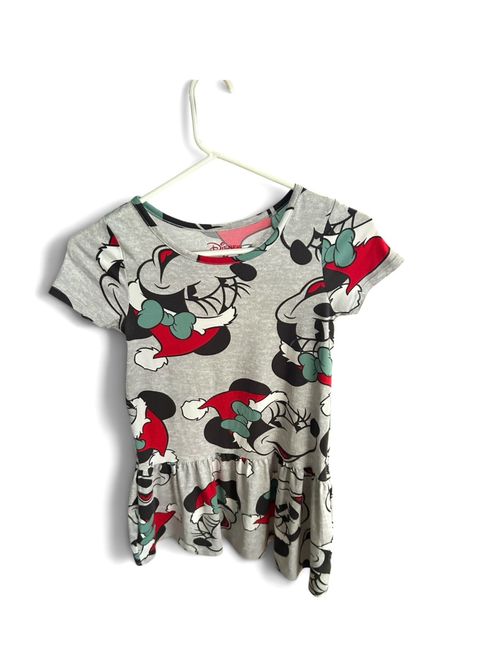 Disney Minnie Mouse Gray Peplum Tee for Kids size 7/8